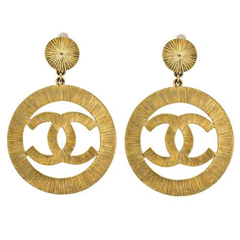 giant gold 5 chanel earings